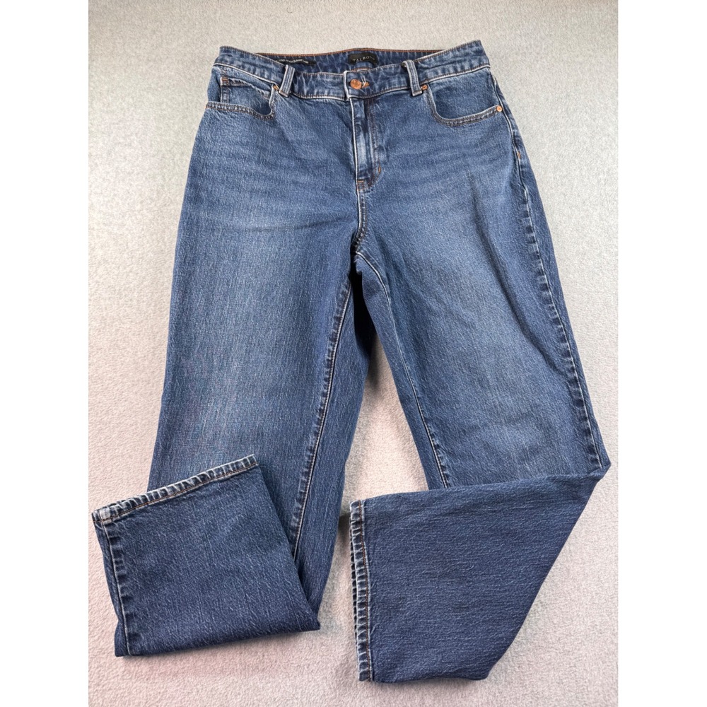 Talbots High Waist Relaxed Jean 10P Stillwell Wash Blue Denim Petite KH5741